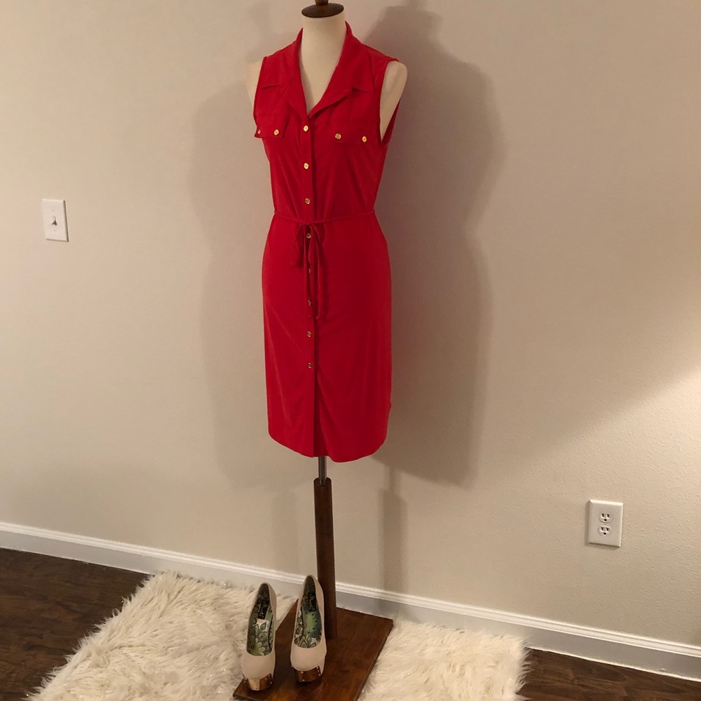 Ronni Nicole Sleeveless Shirtdress
